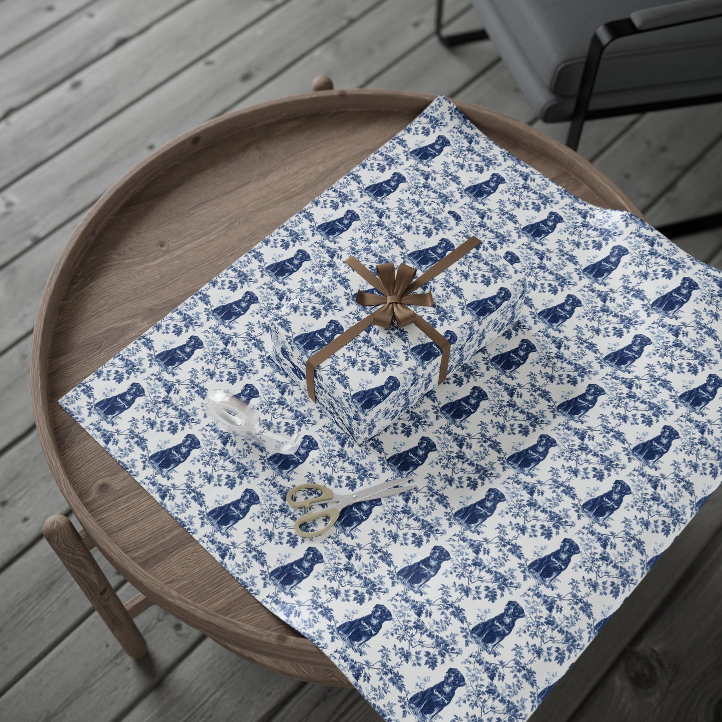 Rottweiler French Toile De Jouy Wrapping Paper