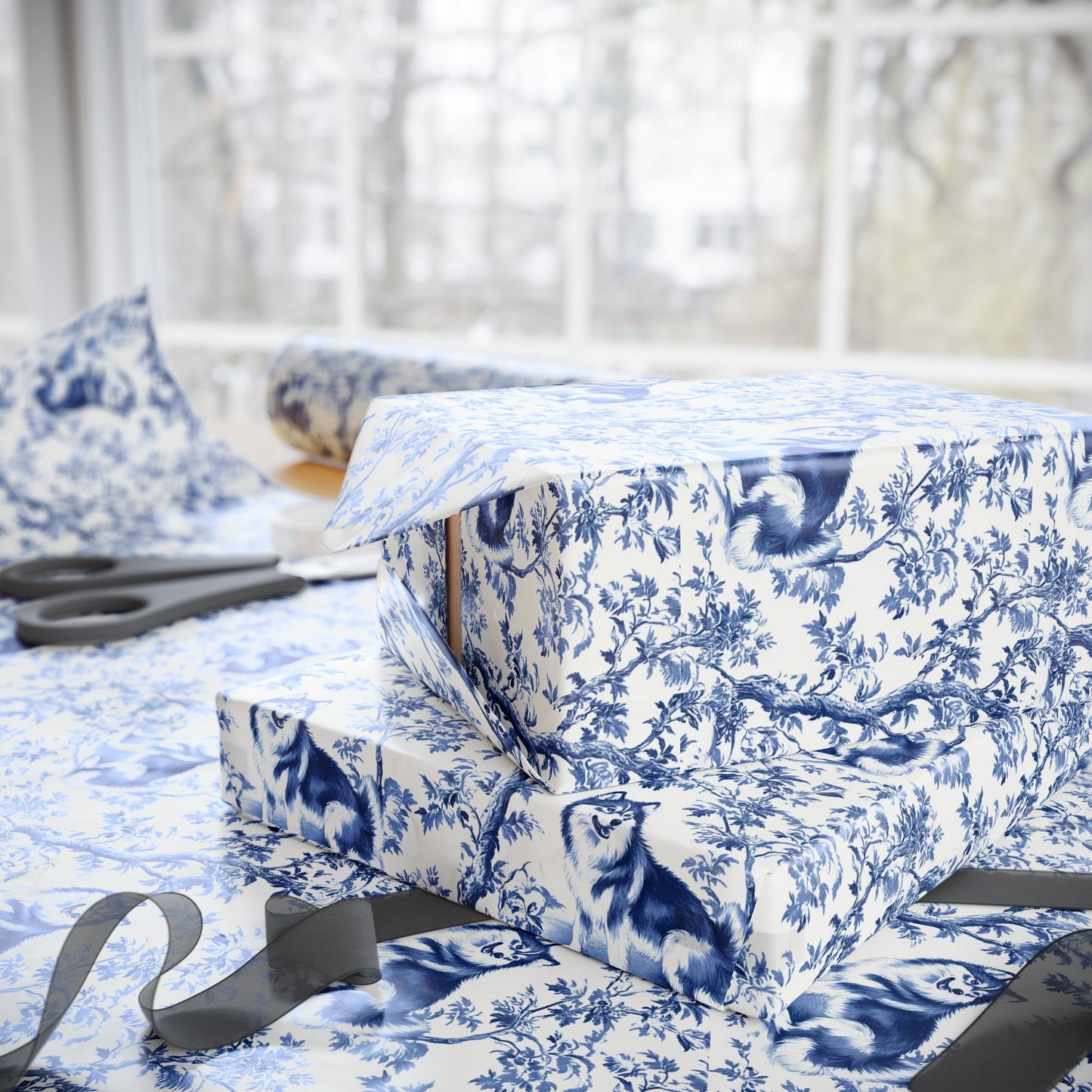 Alaskan Malamute French Toile De Jouy Wrapping Papers