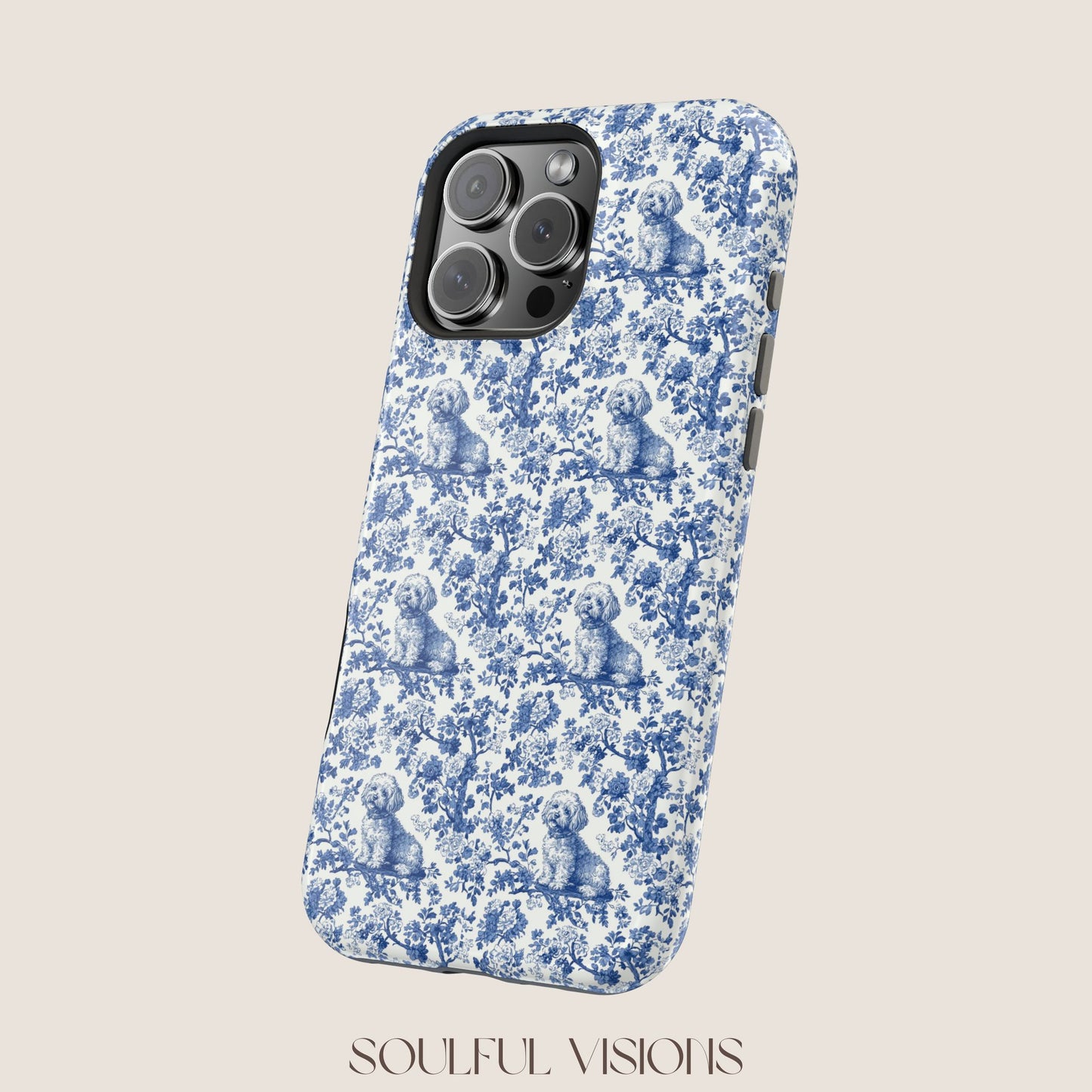 Bichon Frise Toile De Jouy Magnetic Phone Case