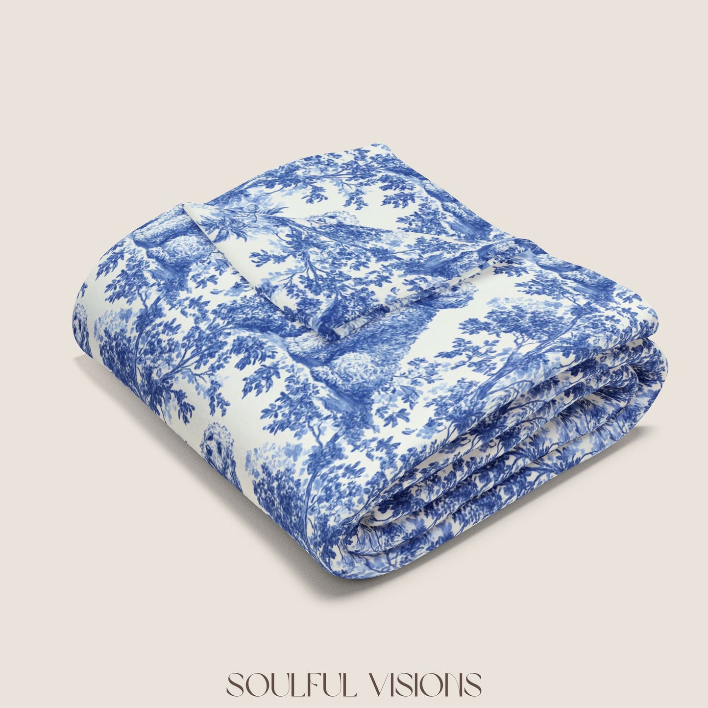 Goldendoodle 2 French Toile De Jouy Blanket