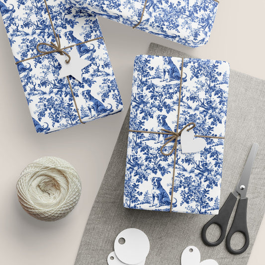 Pitbull French Toile De Jouy Wrapping Paper