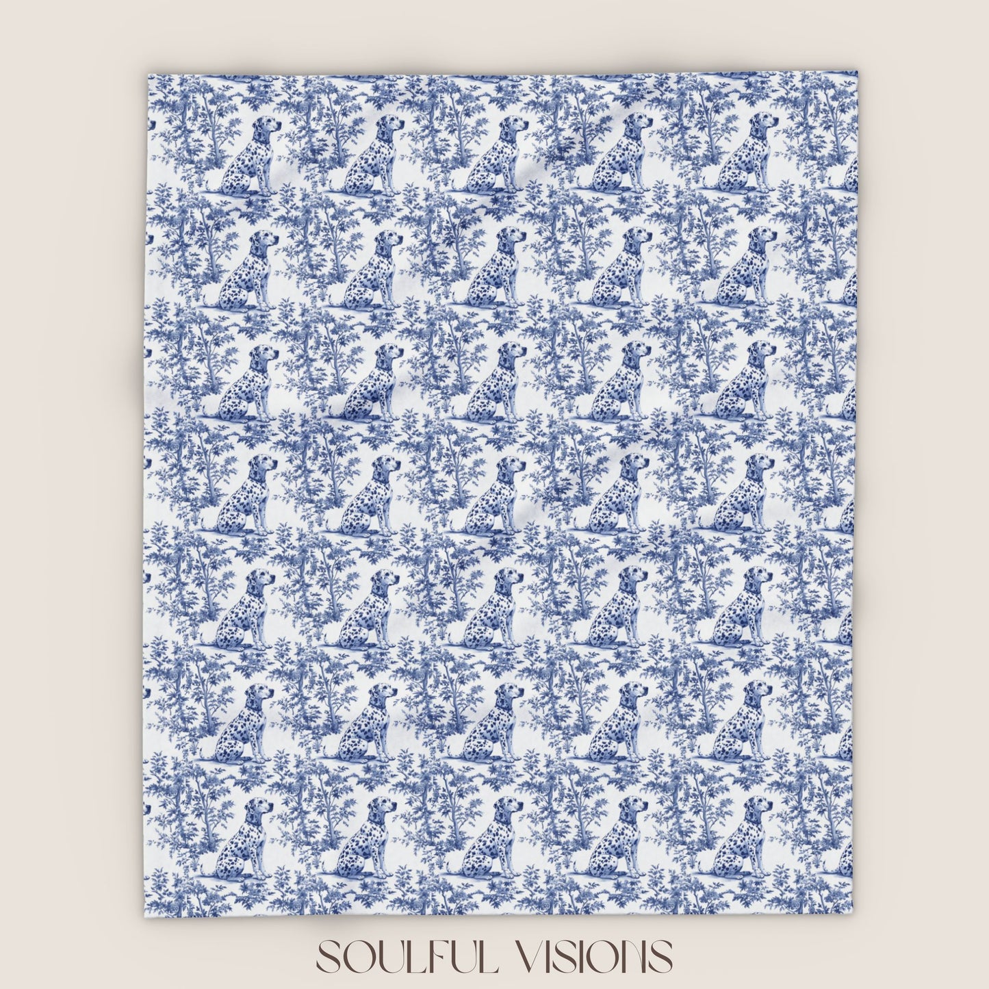 Dalmatian 2 French Toile De Jouy Blanket