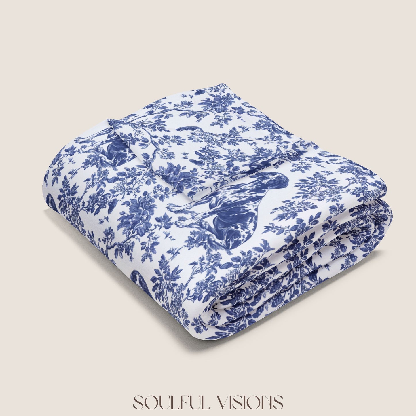 German Shorthaired Pointer French Toile De Jouy Blanket