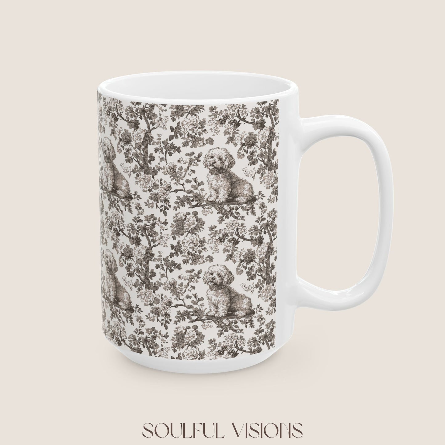 Bichon Frise Toile de Jouy Mug