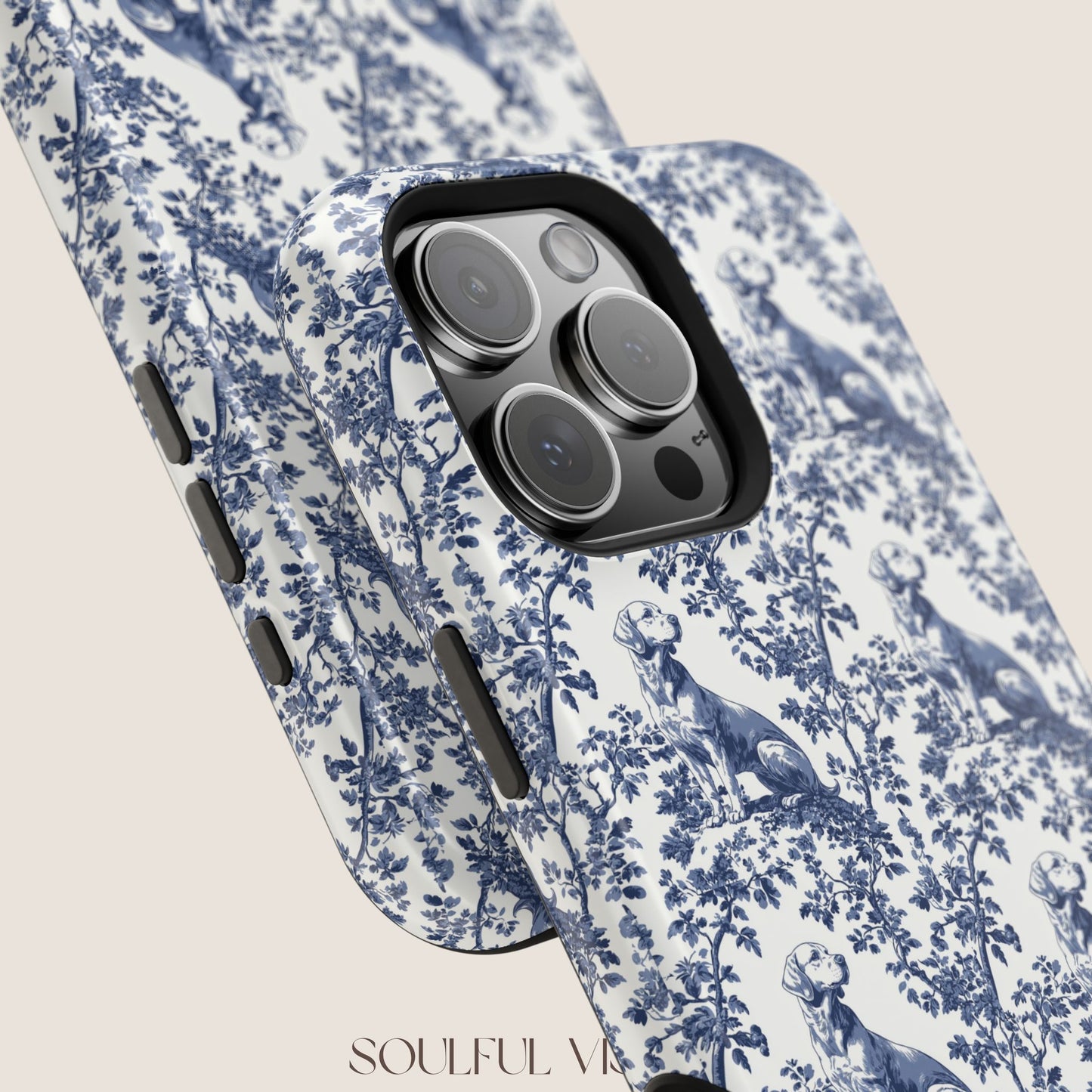 Labrador Toile De Jouy Magnetic Phone Case