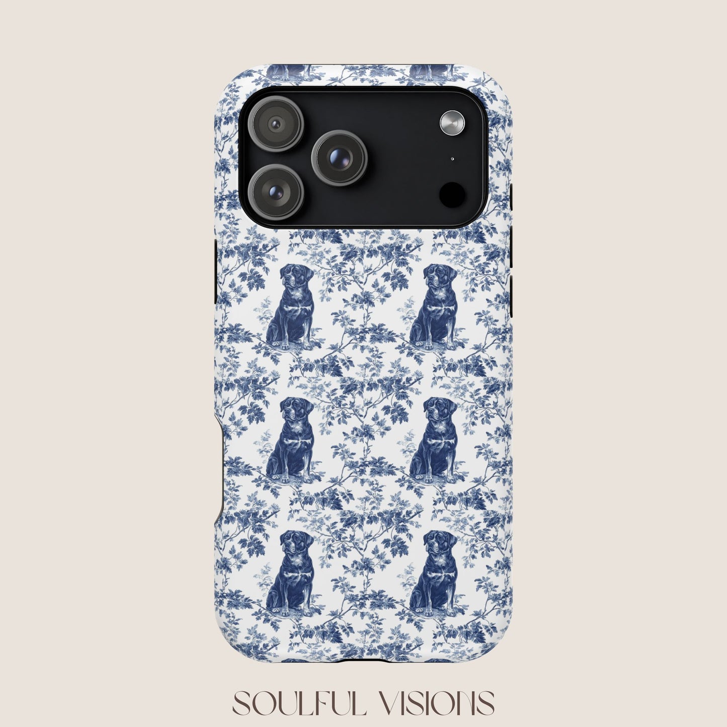 Rottweiler Toile De Jouy Magnetic Phone Case
