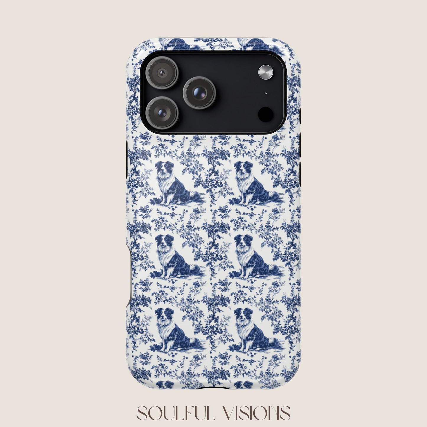 Australian Shepherd Toile De Jouy Magnetic Phone Case