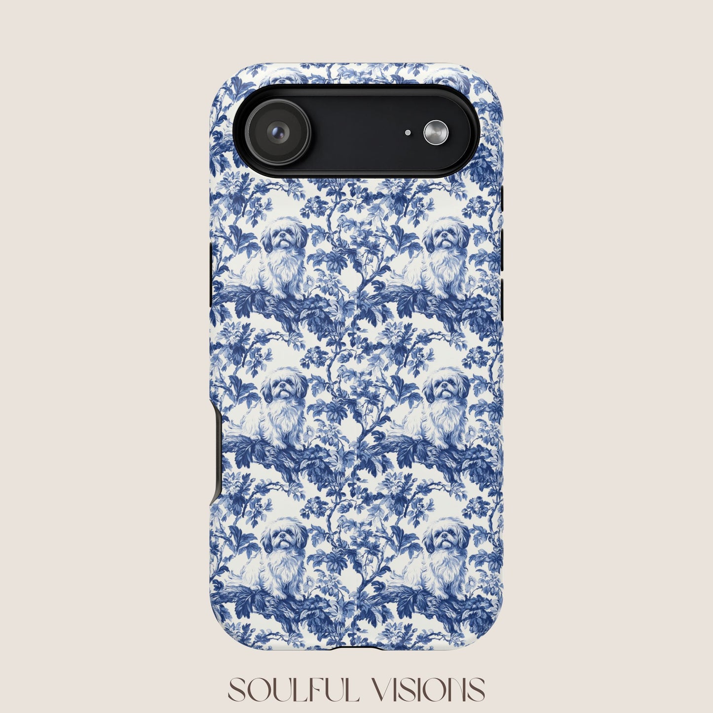 Pekingese Toile De Jouy Magnetic Phone Case