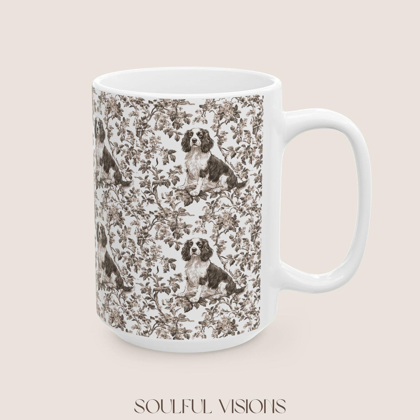 English Springer Toile De Jouy Mug