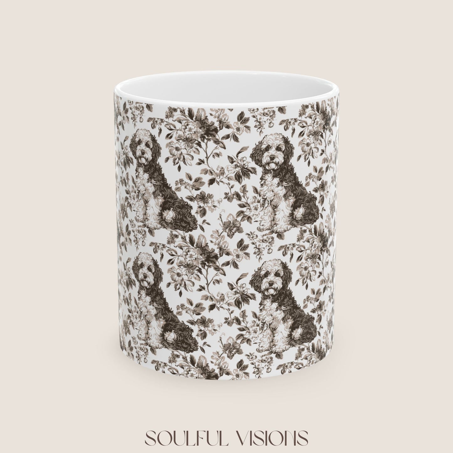 Bernedoodle Toile de Jouy Mug
