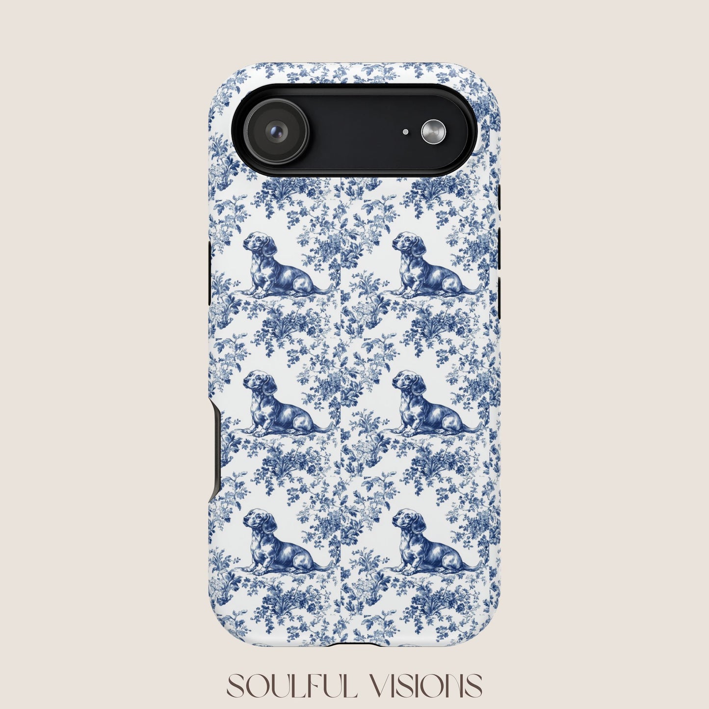 Dachshund Toile De Jouy Magnetic Phone Case