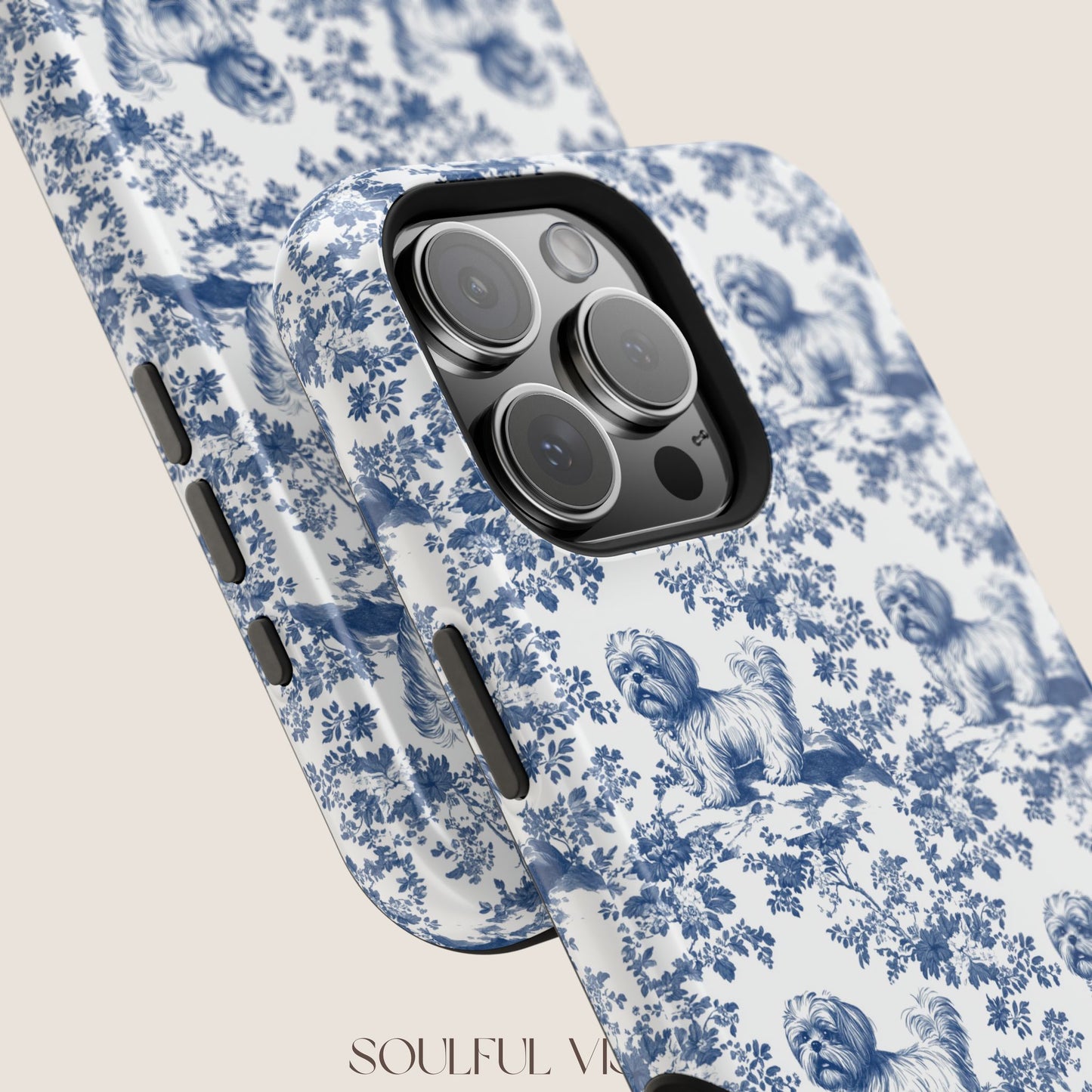 Shih Tzu Toile De Jouy Magnetic Phone Case