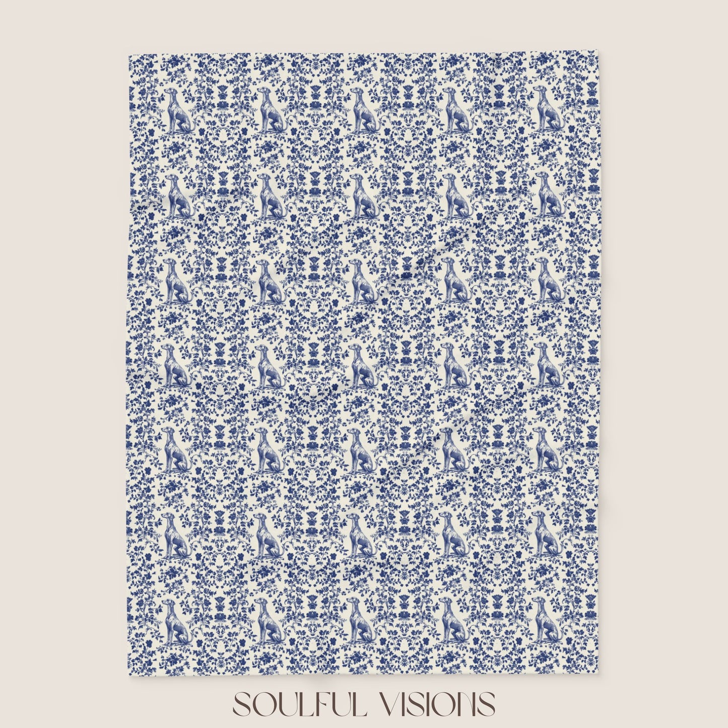 GreyHound French Toile De Jouy Blanket