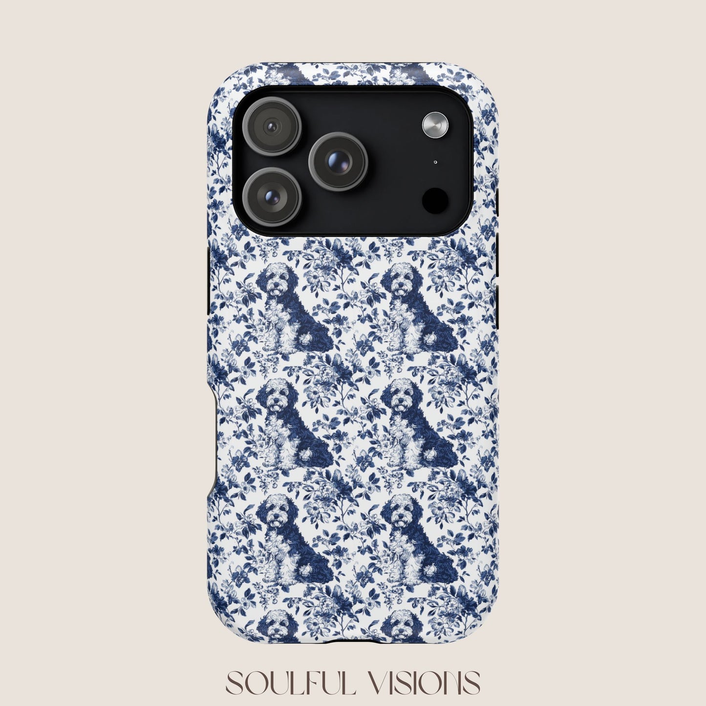 Bernedoodle Toile De Jouy Magnetic Phone Case