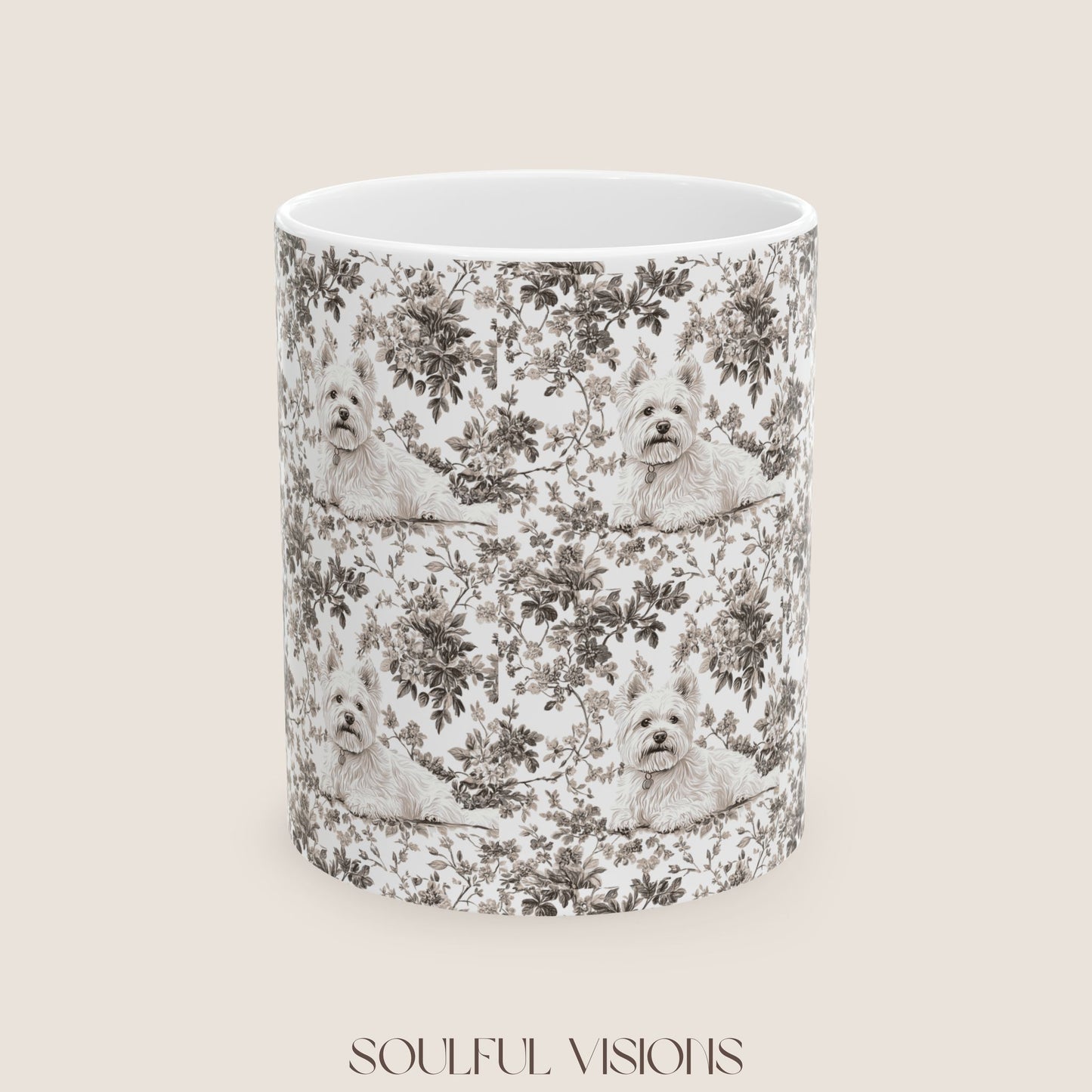Westie Toile De Jouy Mug
