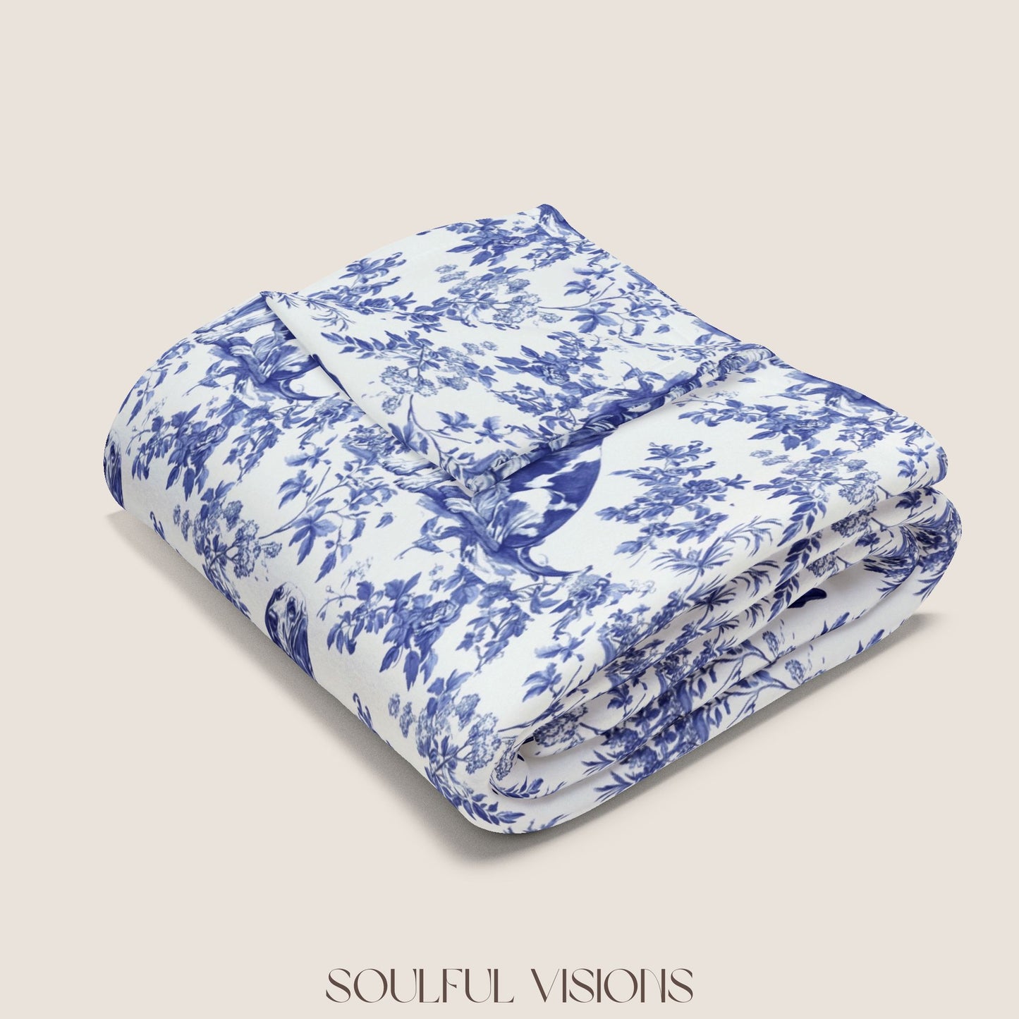 Bloodhound French Toile De Jouy Blanket