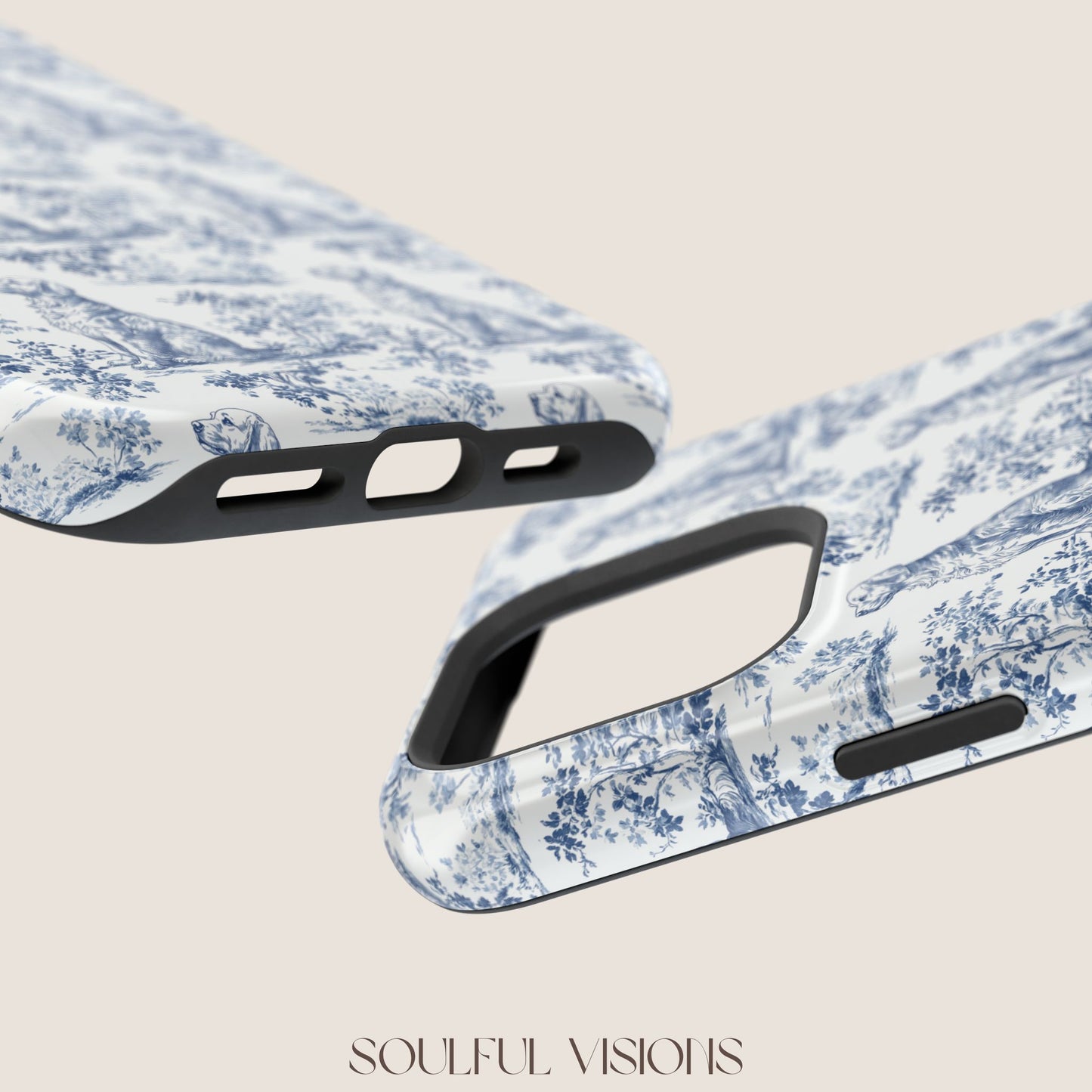 Golden Retriever Toile De Jouy Magnetic Phone Case