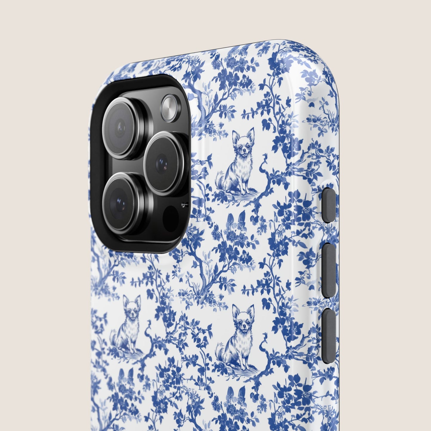 Chihuahua Toile De Jouy Magnetic Phone Case