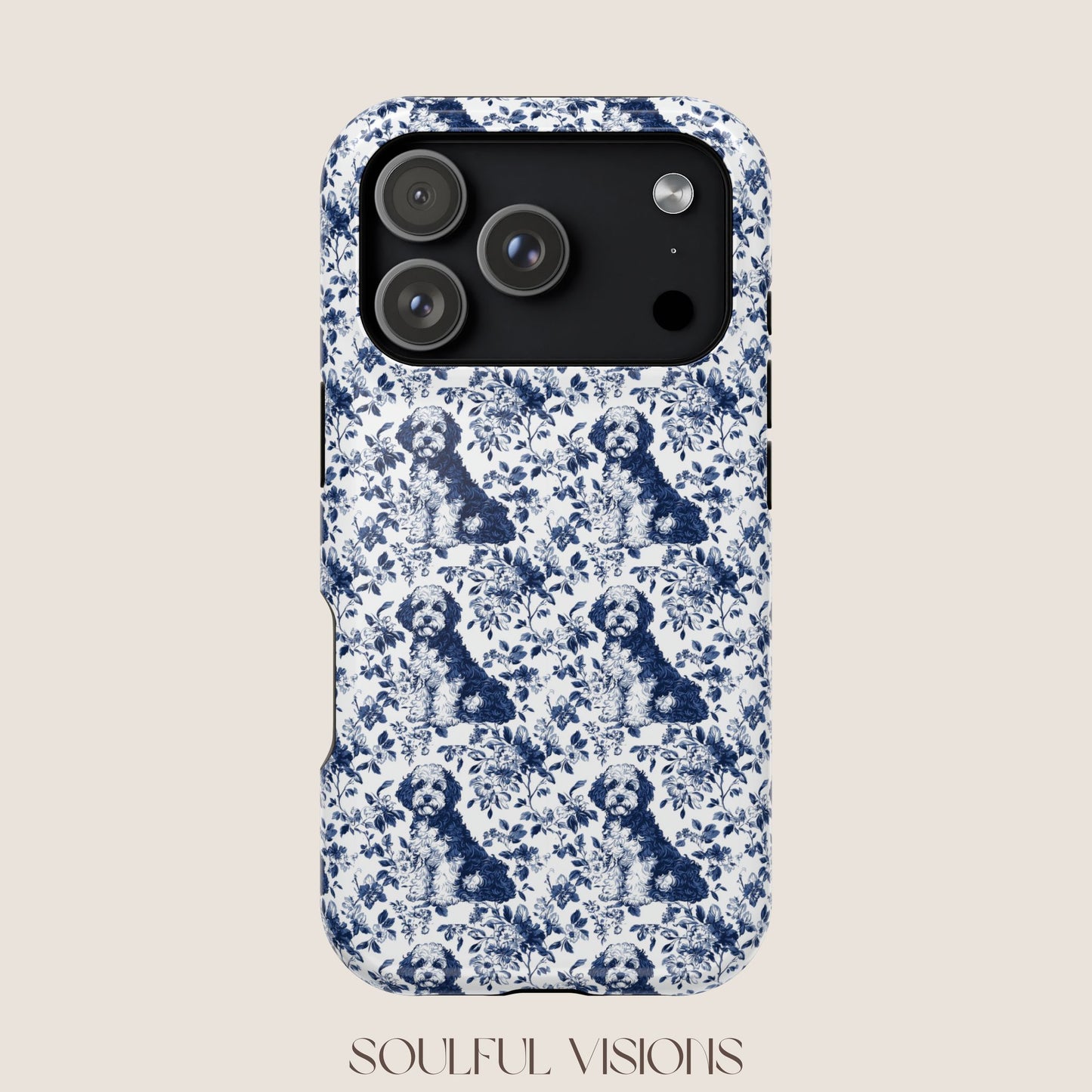 Bernedoodle Toile De Jouy Magnetic Phone Case