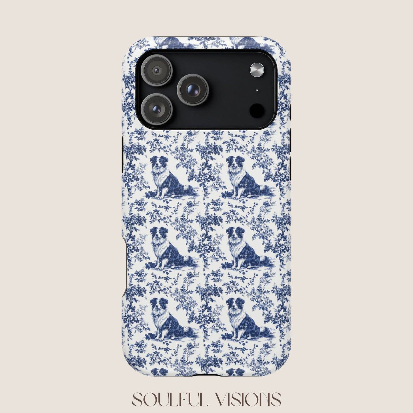 Australian Shepherd Toile De Jouy Magnetic Phone Case