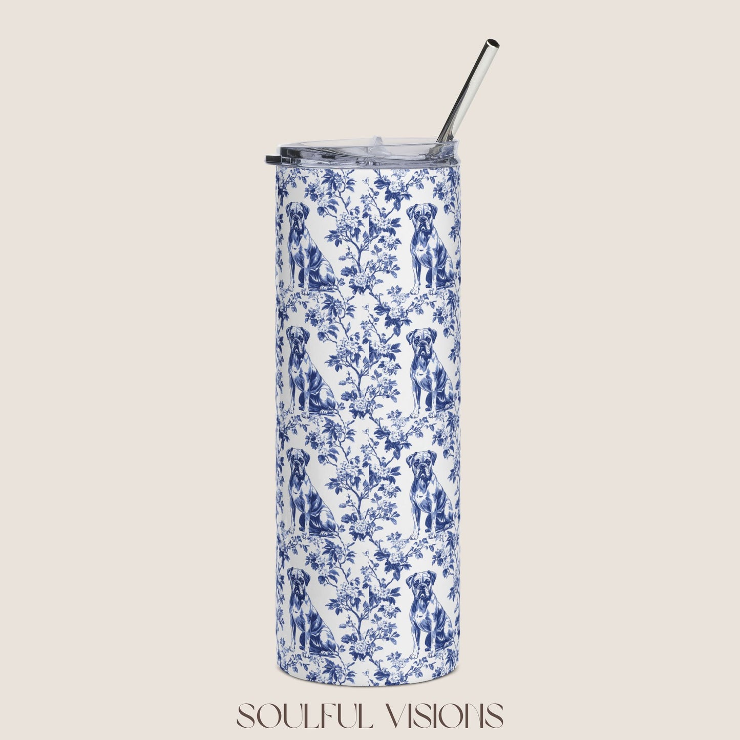 Boxer Stainless Steel Tumbler With Straw, 20oz