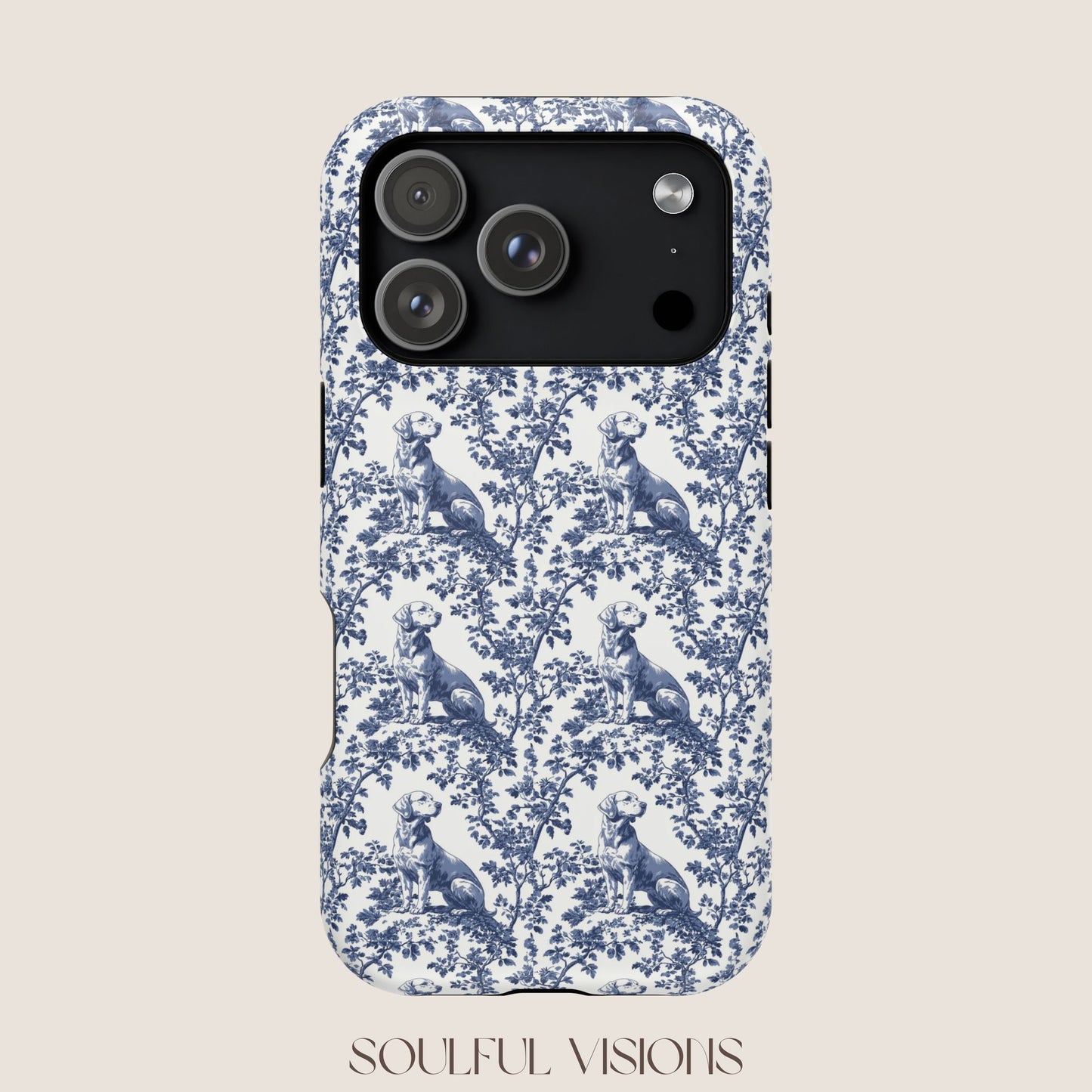 Labrador Toile De Jouy Magnetic Phone Case