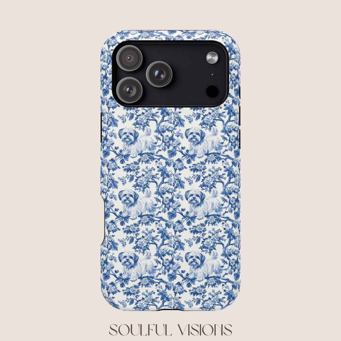 Maltese Toile De Jouy Magnetic Phone Case