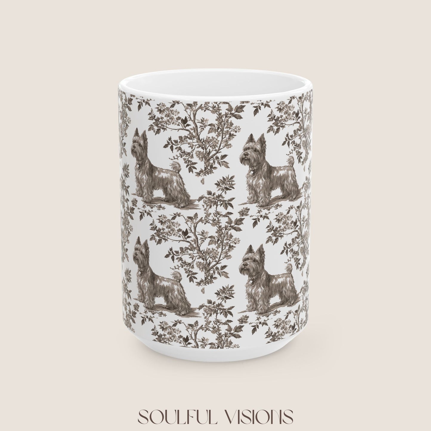 Scottie Toile De Jouy Mug
