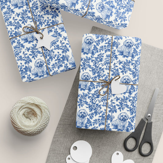 Havanese French Toile De Jouy Wrapping Paper