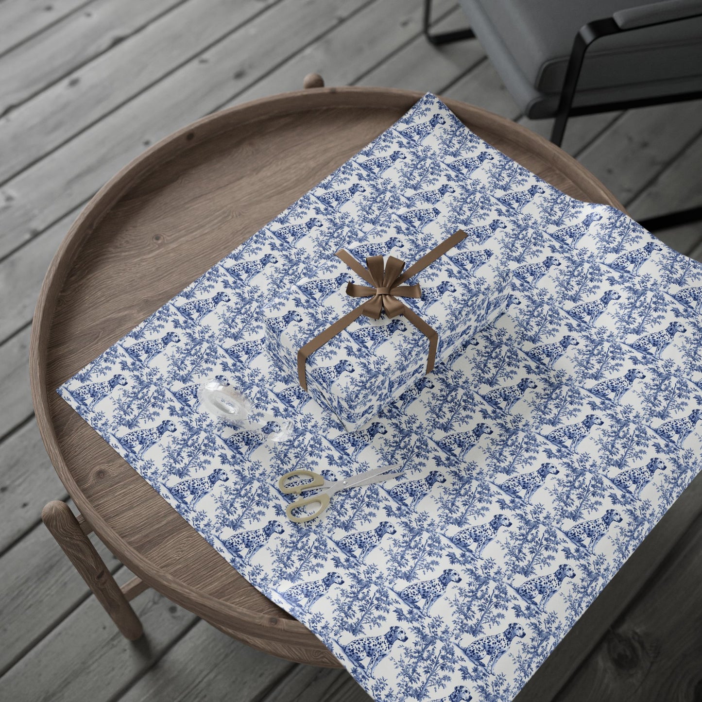 Dalmatian French Toile De Jouy Wrapping Paper
