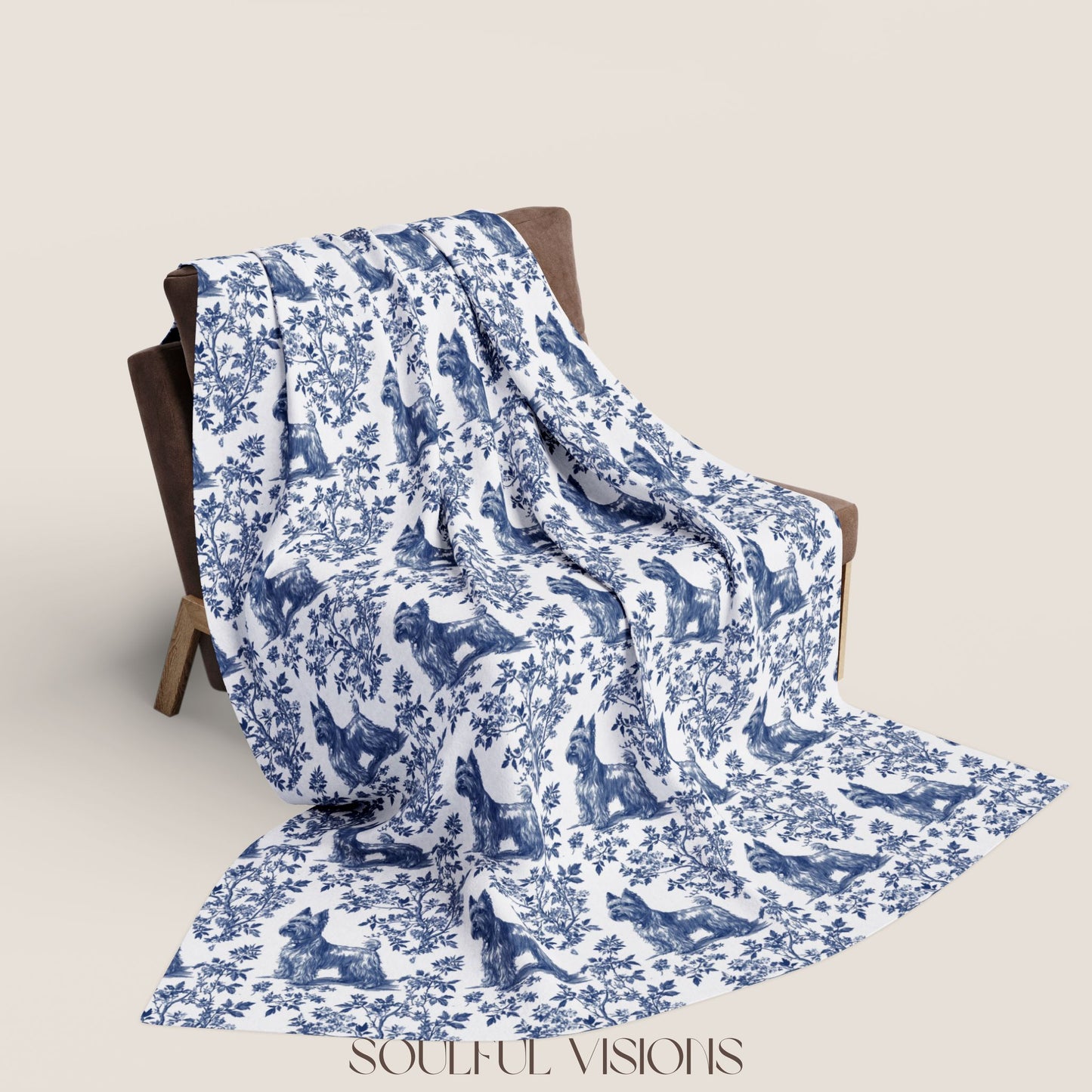 Scottish Terrier Toile French Toile De Jouy Blanket