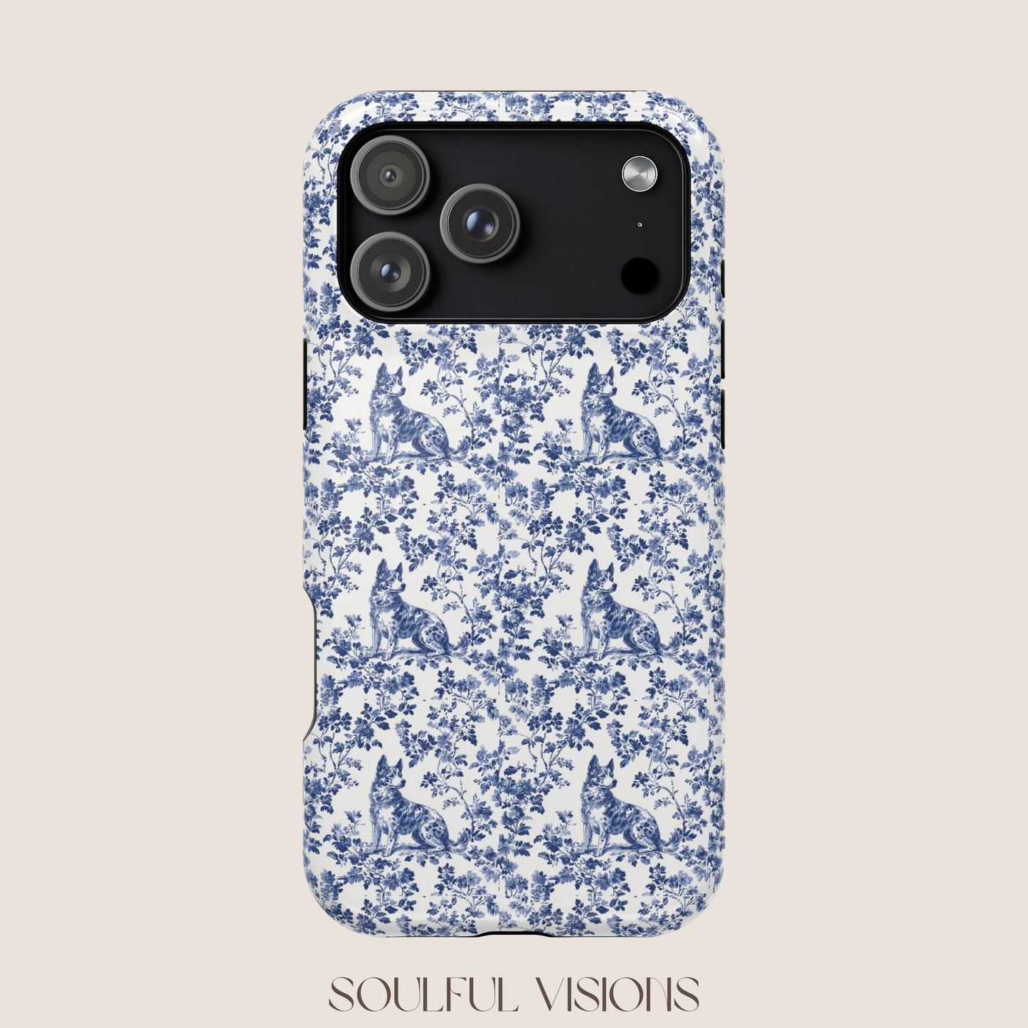 Australian Cattle Toile De Jouy Magnetic Phone Case