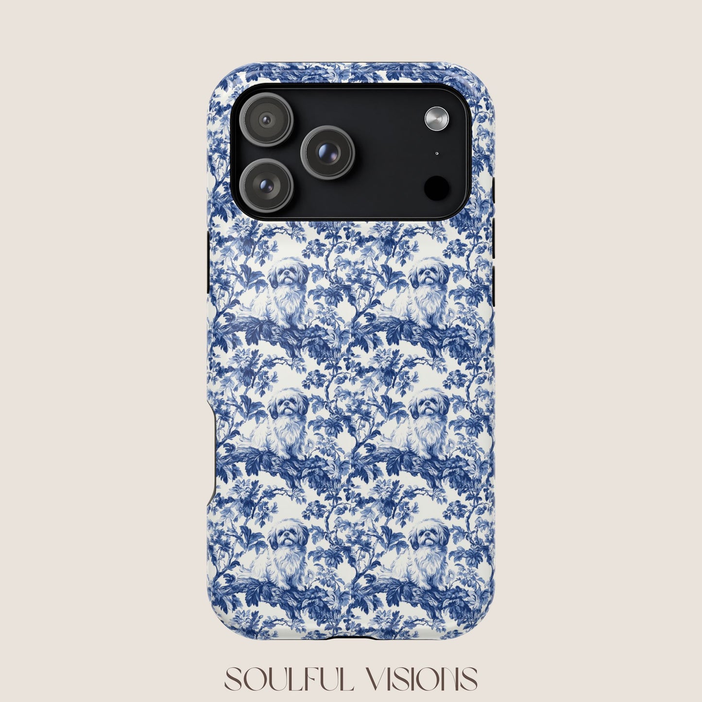 Pekingese Toile De Jouy Magnetic Phone Case