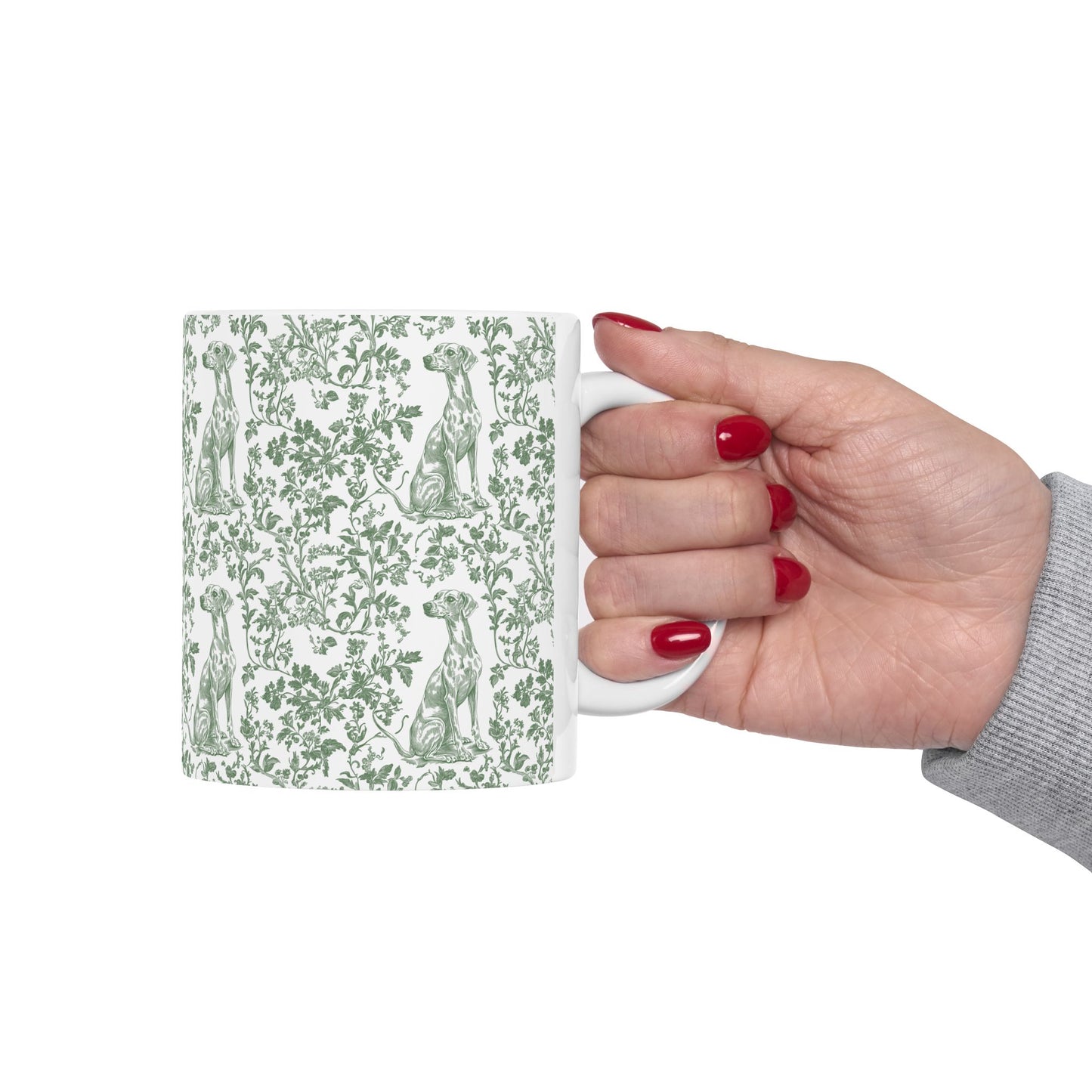 Whippet French Pastel Toile De Jouy Mug