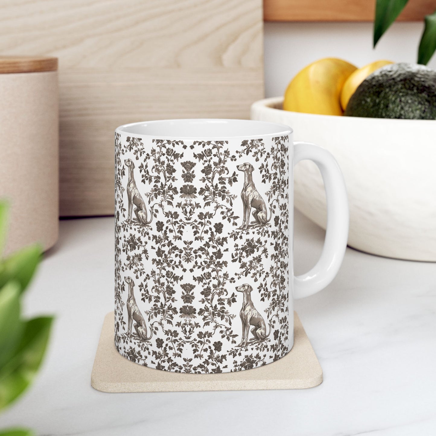 Greyhound Toile De Jouy Mug