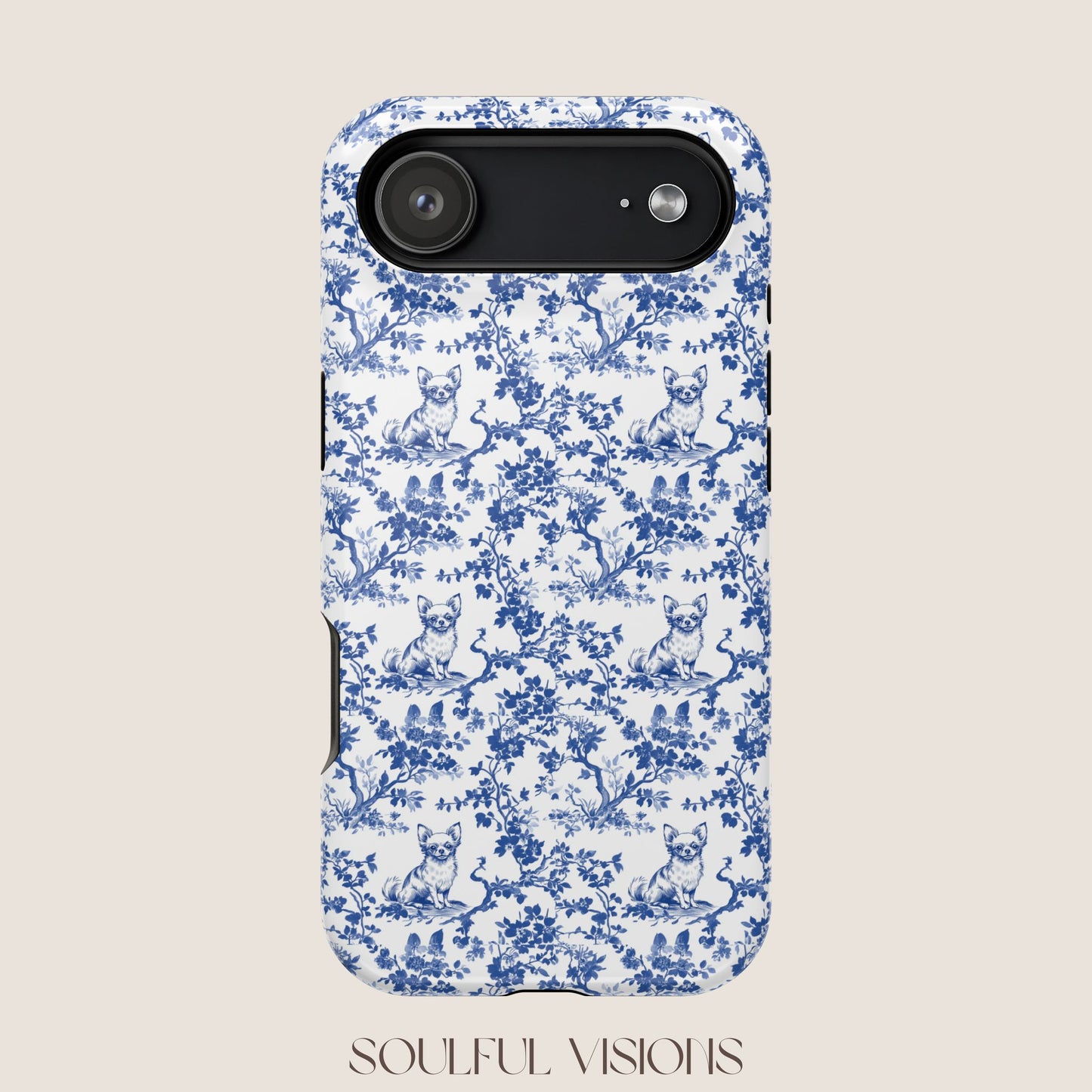 Chihuahua Toile De Jouy Magnetic Phone Case