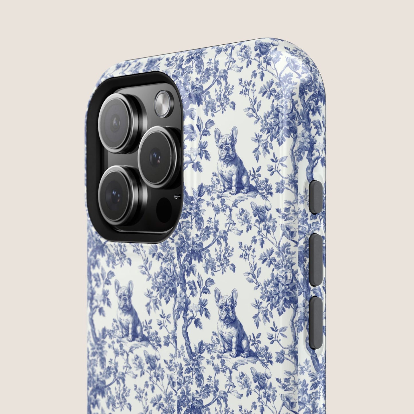 French Bulldog Toile De Jouy Magnetic Phone Case