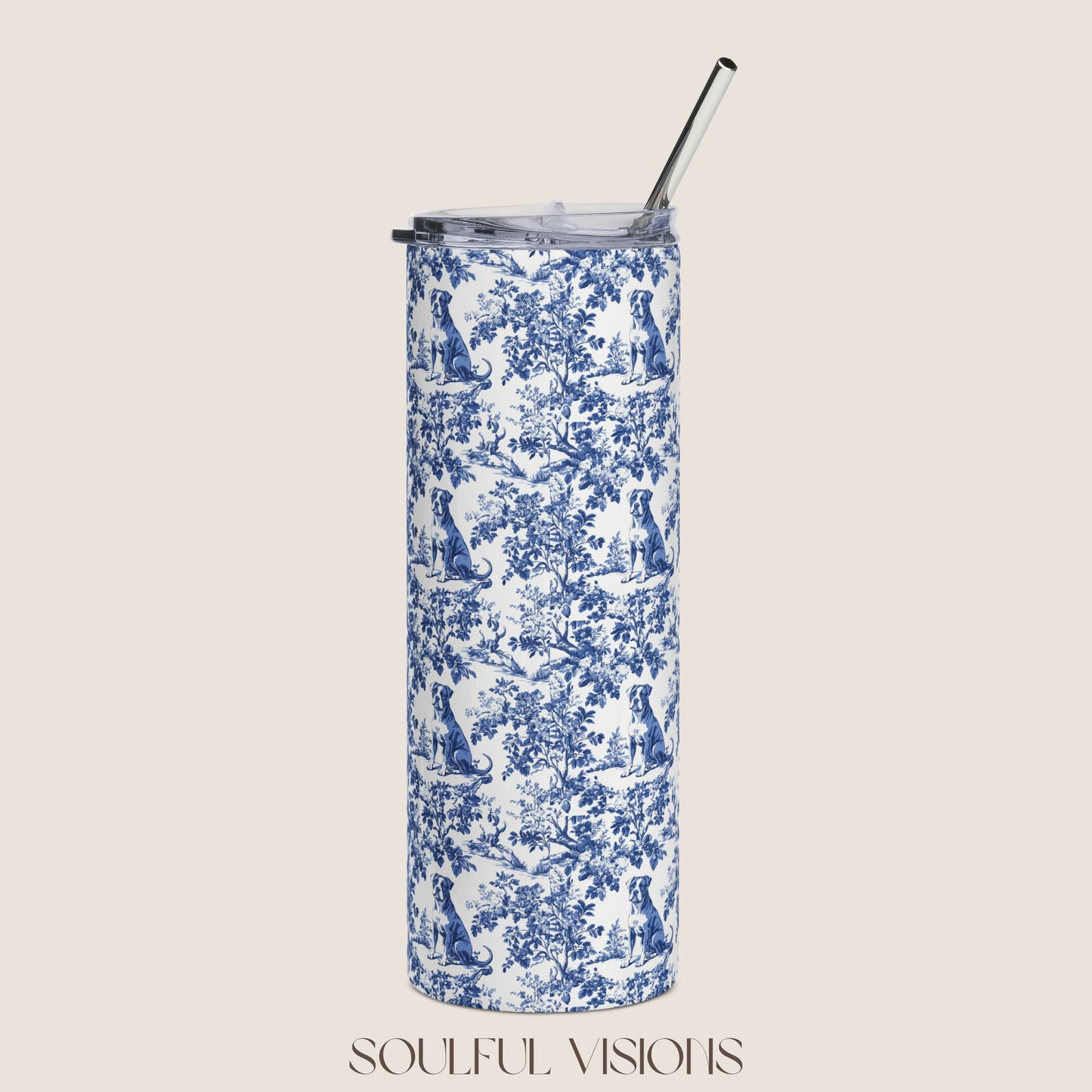 Pitbull Stainless Steel Tumbler With Straw, 20oz