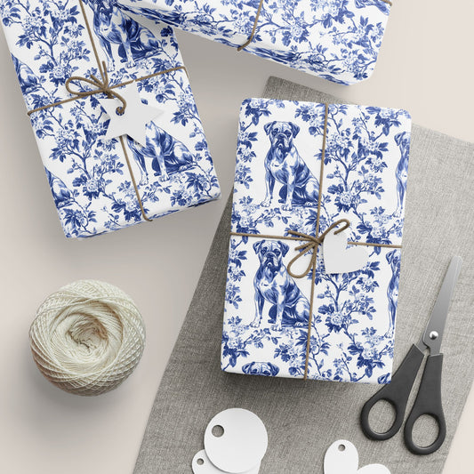 Boxer French Toile De Jouy Wrapping Paper