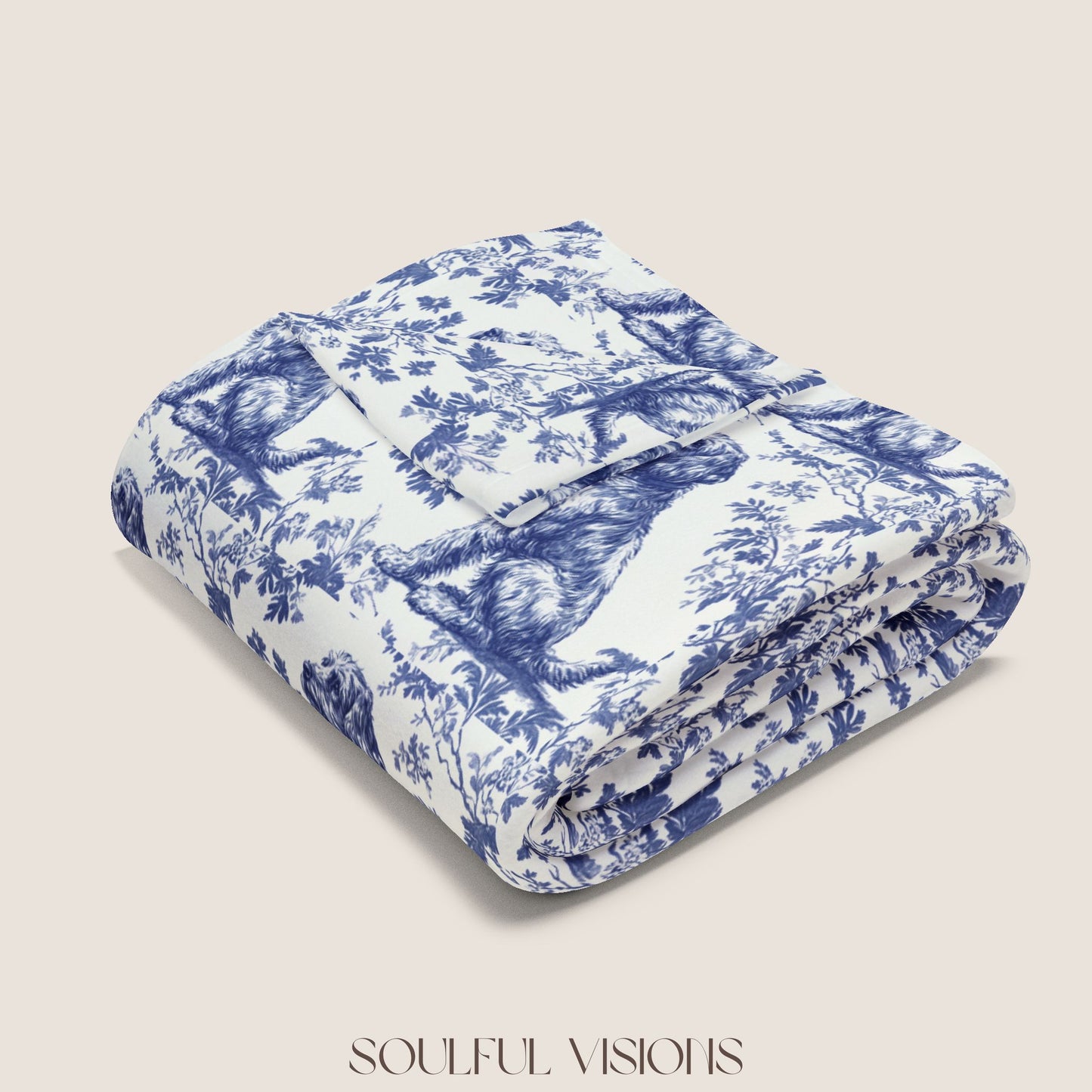 German Wirehaired Pointer Toile French Toile De Jouy Blanket