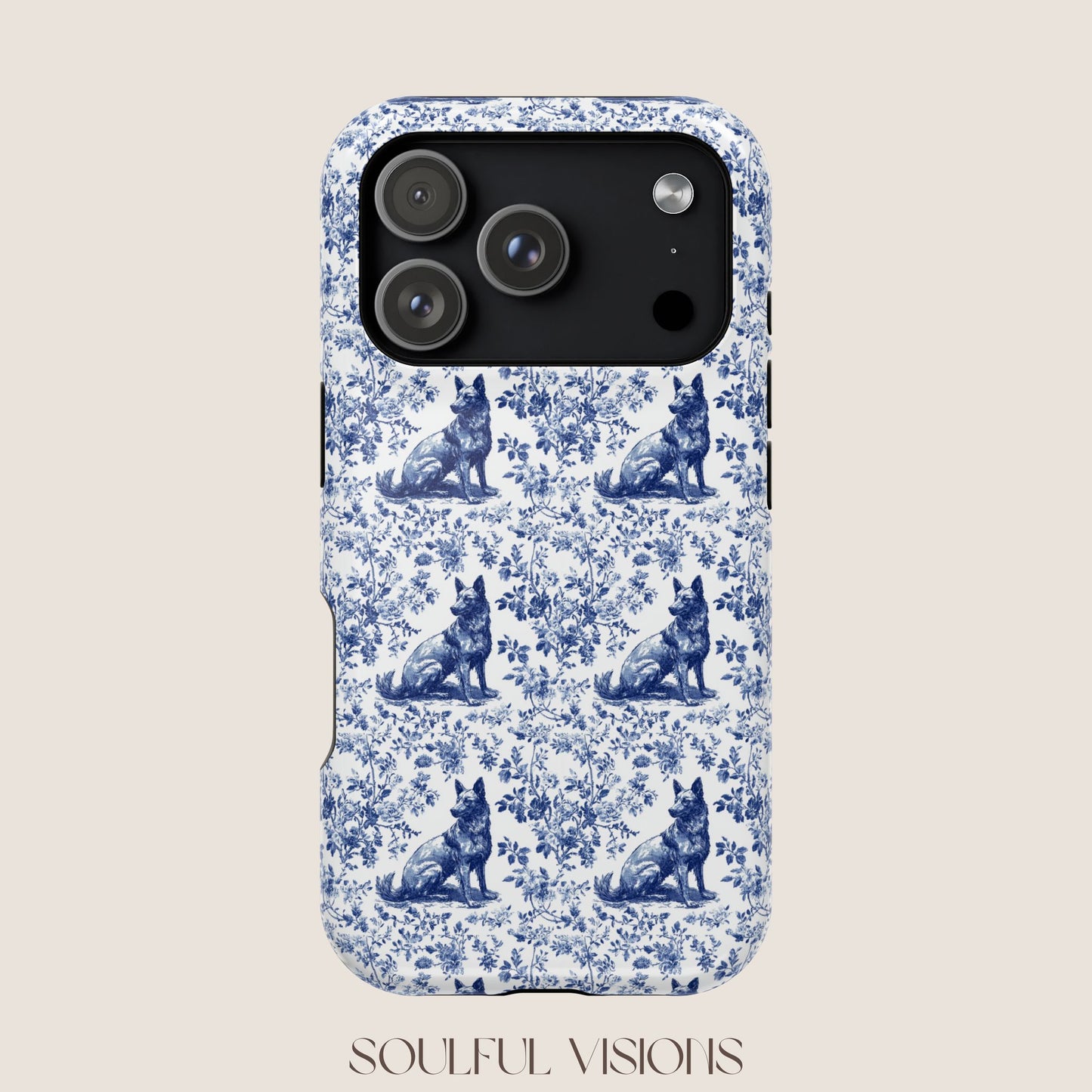 Belgian Malinois Toile De Jouy Magnetic Phone Case