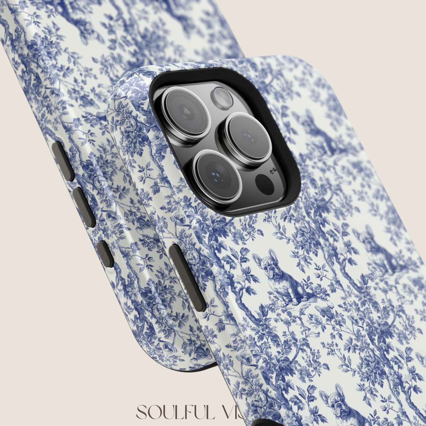 French Bulldog Toile De Jouy Magnetic Phone Case