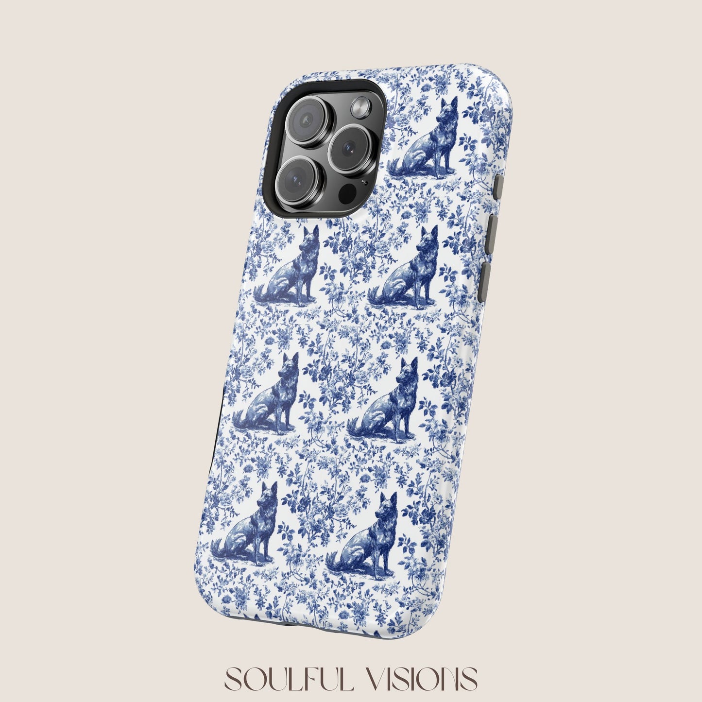 Belgian Malinois Toile De Jouy Magnetic Phone Case