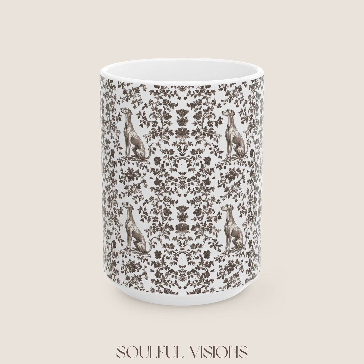 Greyhound Toile De Jouy Mug