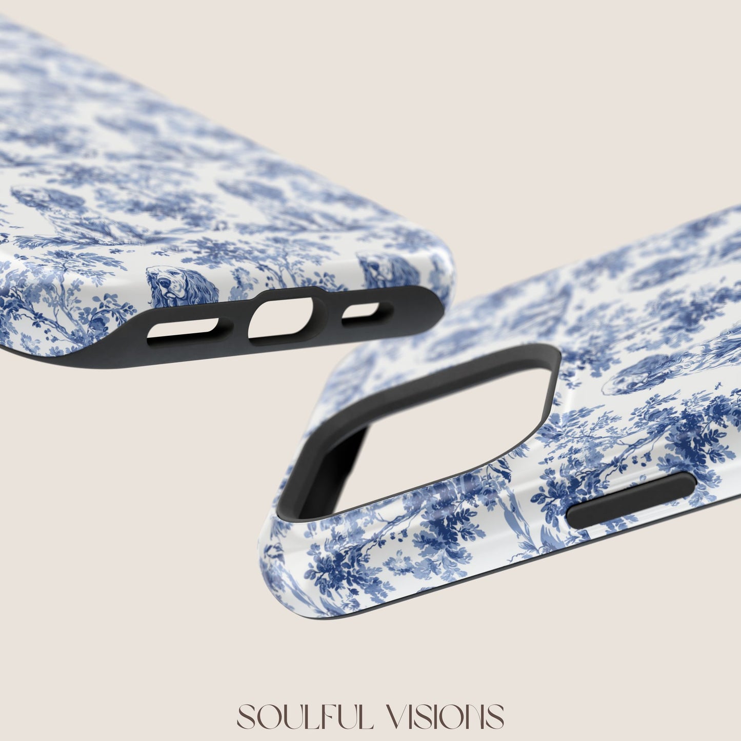 Cocker Spaniel Toile De Jouy Magnetic Phone Case