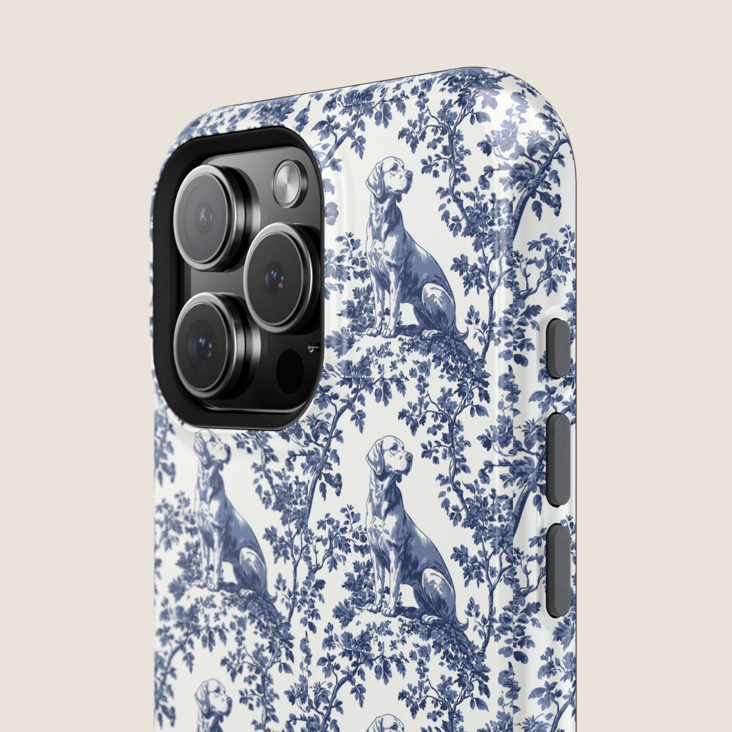 Labrador Toile De Jouy Magnetic Phone Case