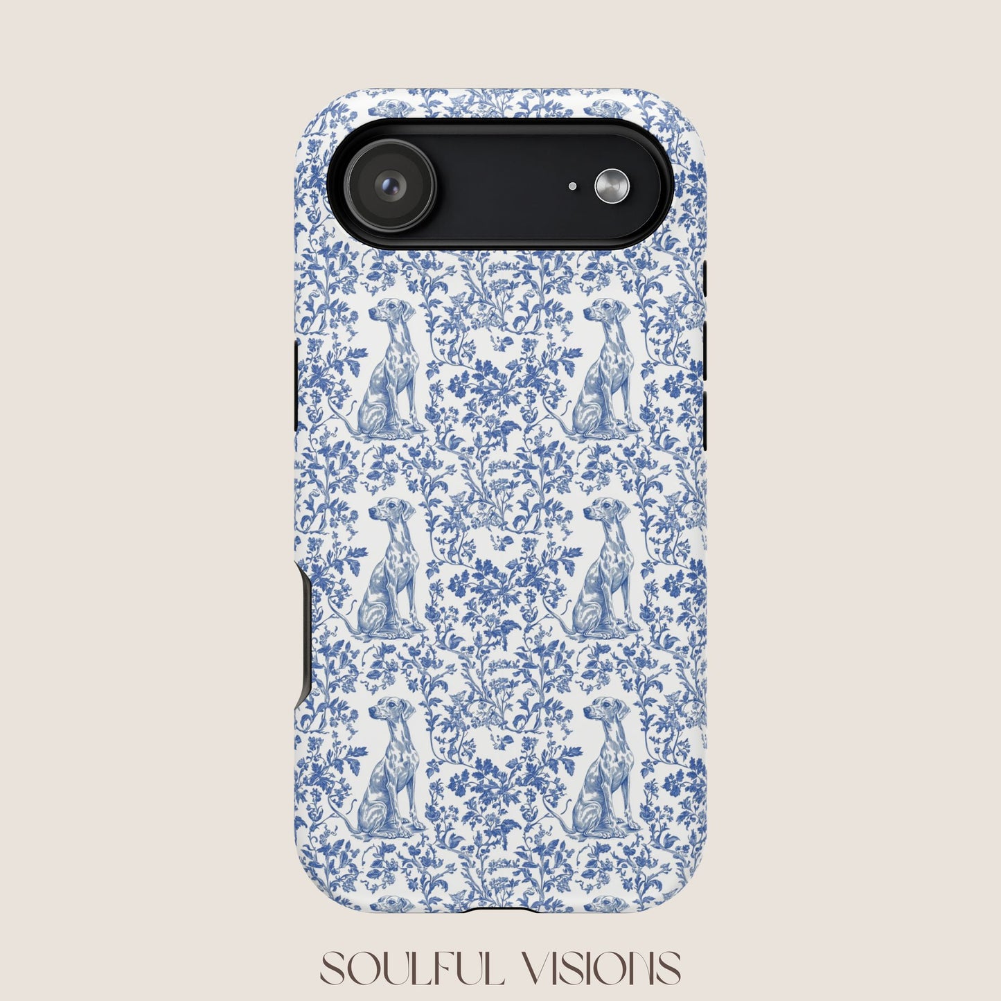 Whippet Toile De Jouy Magnetic Phone Case
