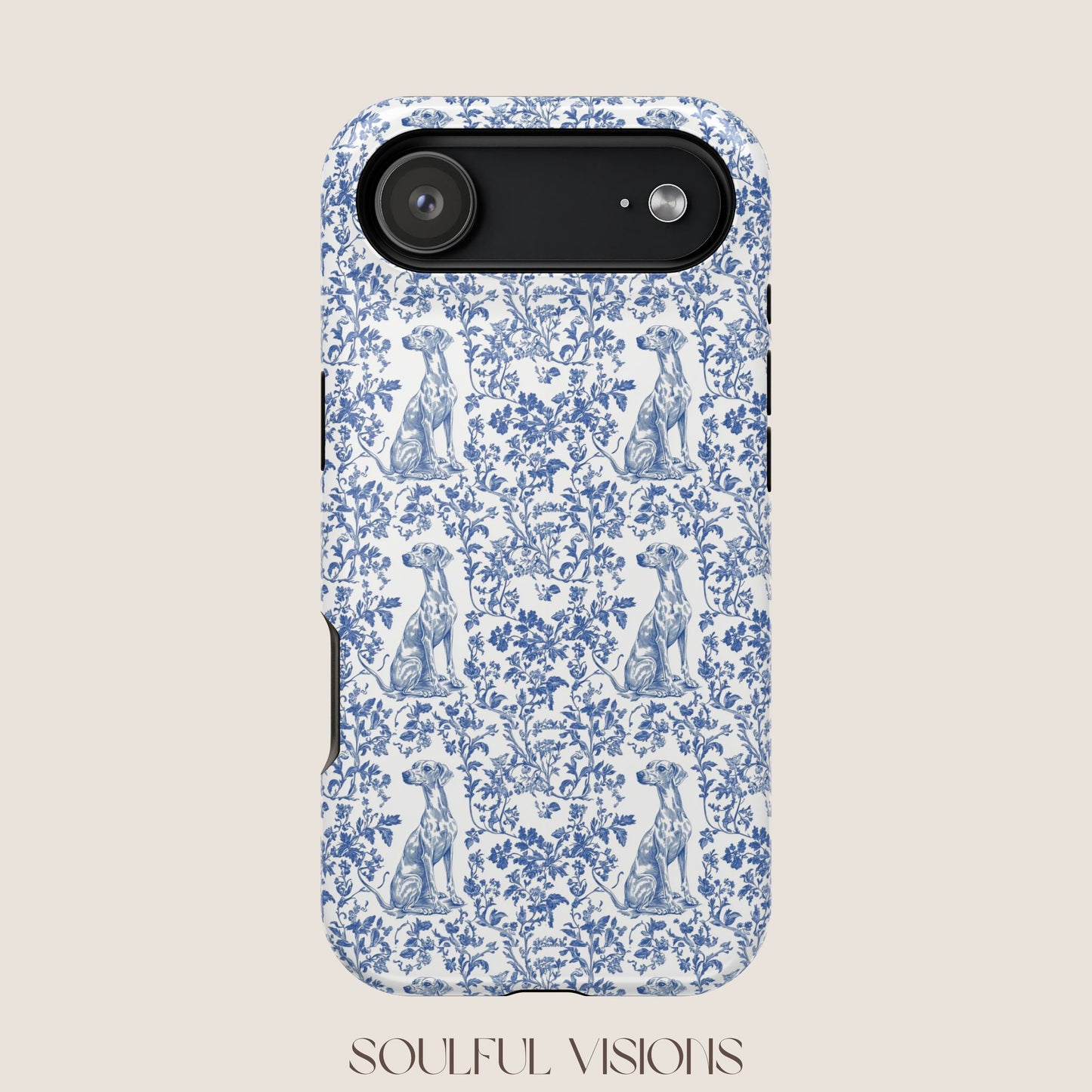 Whippet Toile De Jouy Magnetic Phone Case