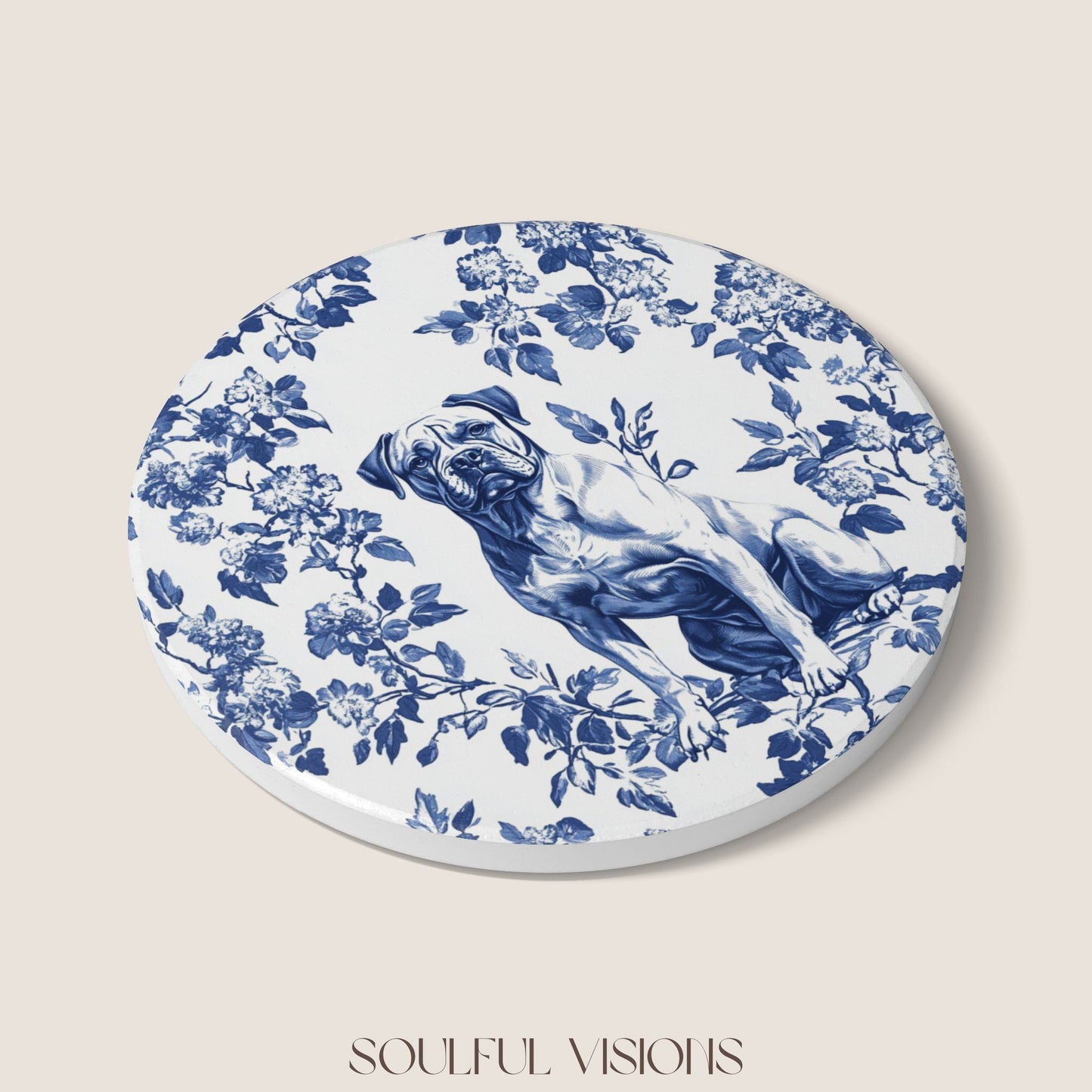Presa Canario Ceramic Coaster French Toile