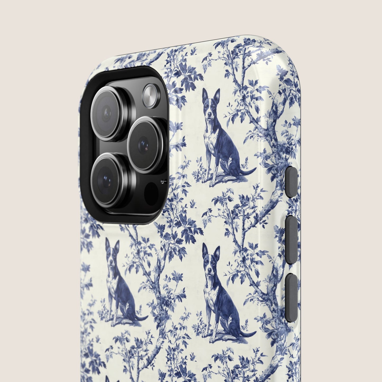 Basenji Toile De Jouy Magnetic Phone Case